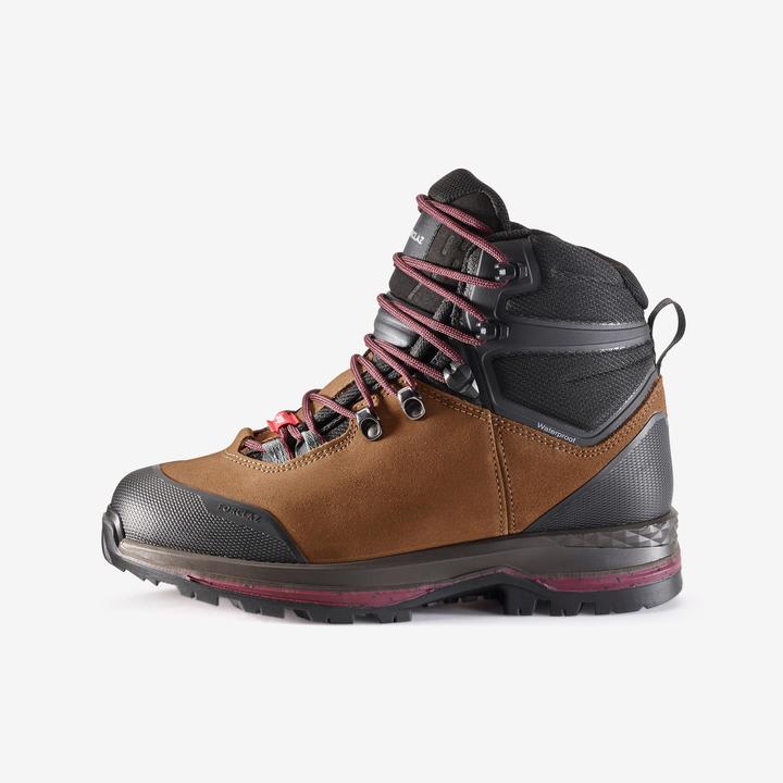 Produktbild Forclaz Trekkingschuhe Damen Leder hoch breit wasserdicht Bergwandern - MT100 (38)