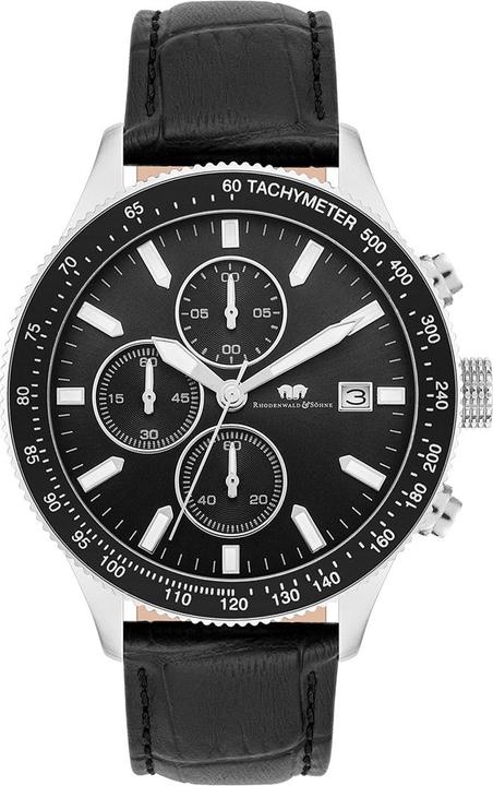 Actual product image Mens Chronograph Carthago II Genuine Leather Black - 31944 (Chronograph, 43 mm)