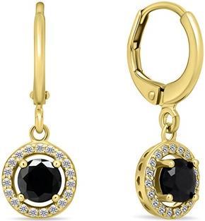 Immagine prodotto Brilio Argento - Eleganti orecchini placcati oro con zircone nero EA647YBC