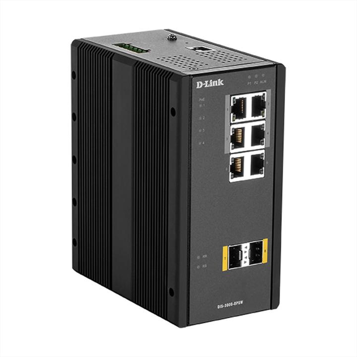 Image du produit D-Link Switch industriel administrable 8 ports L2 avec 6 ports 10/100/1000BaseTX 4 PoE & 2 ports (8 Ports)