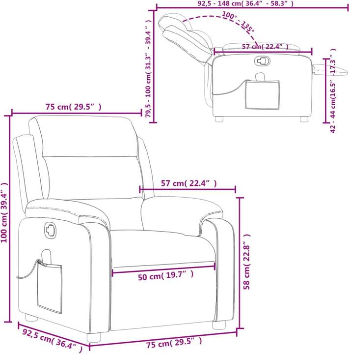Image du produit VidaXL Fauteuil de massage en velours