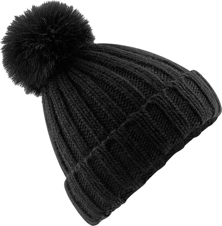 Produktbild Beechfield Strickmütze Verbier Erwachsene Mit Kunstpelzbommel (One Size)