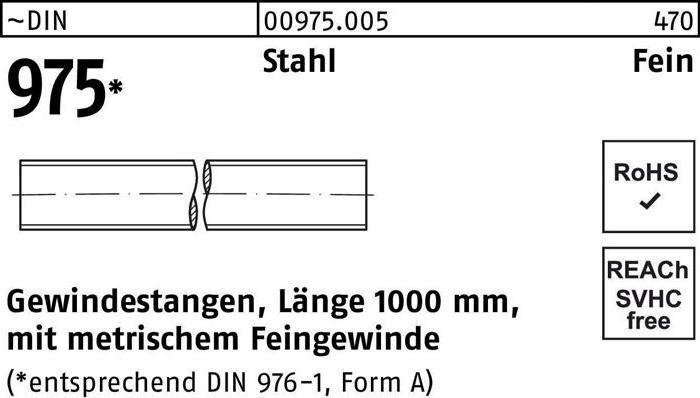 Image du produit Tige filetée DIN 975 M 36 x 1,5 x 1000mm acier