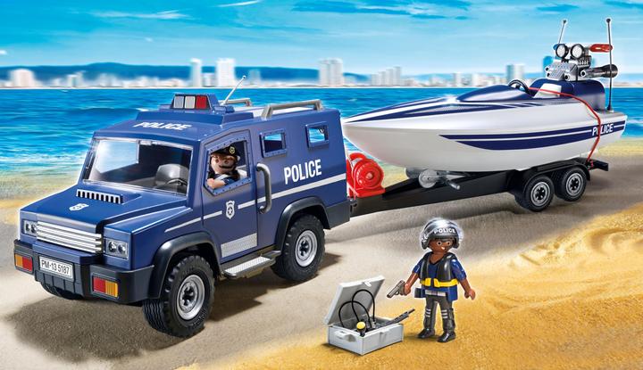 Image du produit Playmobil Fourgon et vedette de police (5187, Playmobil City Action)