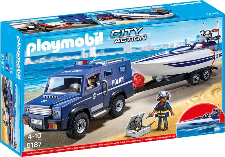 Playmobil Polizei-Truck mit Speedboot (5187, Playmobil City Action)