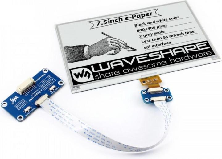 Produktbild WaveShare DEBO EPA 7.5 - Entwicklerboards - Display ePaper, 7.5, schwarz/weiss (13504)
