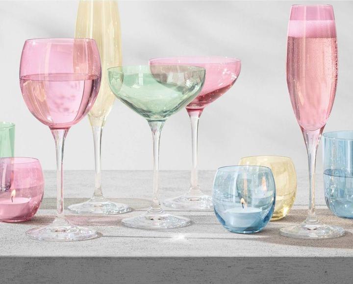 Immagine prodotto LSA Bicchiere da vino Polka 400ml - pastello assortito x 4 (40 cl, 4 Occhiali, Bicchieri da vino rosso)