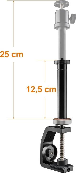 Actual product image Walimex pro per KX-25 tripod clamp with ball head (Stand clamp)