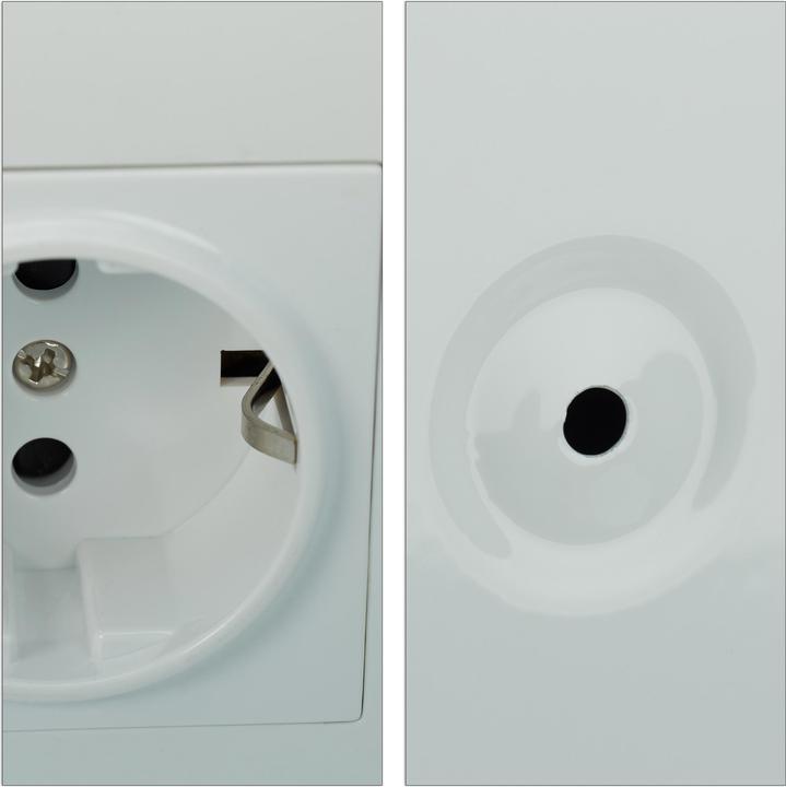 Image du produit Relaxdays Armoire de Toilette 1 Porte Miroir Prise (35 x 12 x 55 cm)