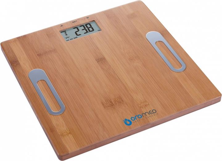 Productafbeelding Oromed ORO-SCALE BAMBOO Vierkante Bamboe Elektronische Persoonlijke Weegschaal (150 kg)