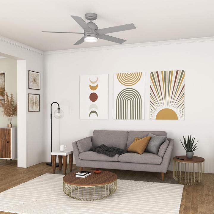 Produktbild Hunter Fans Deckenventilator Giannis Grau mit LED & Fernbedienung (40 dB)