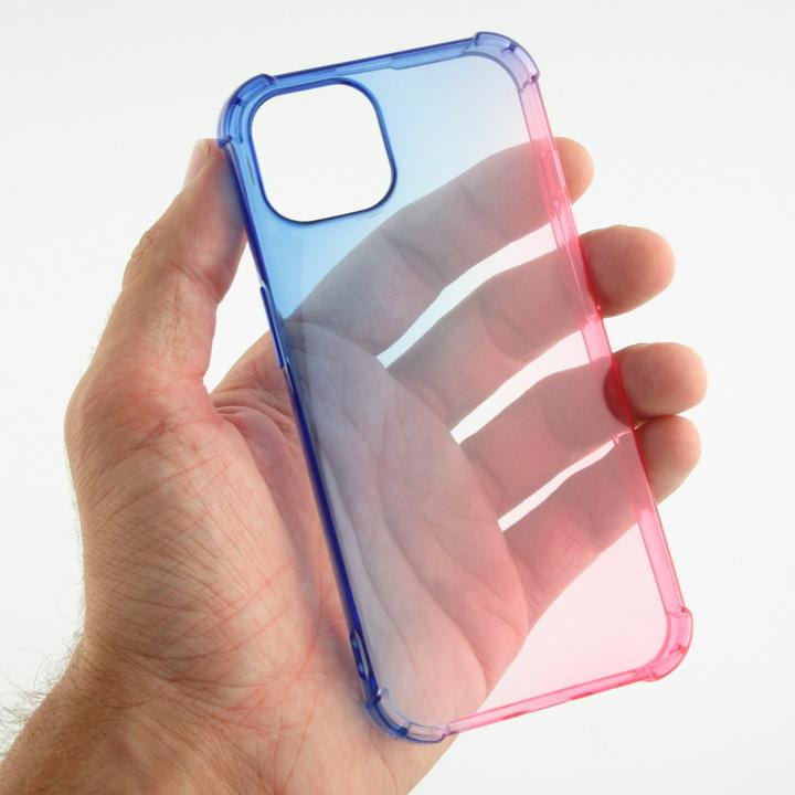Actual product image PhoneLook Cover Rubber Bumper Rainbow with extra protection for corners Antishock bleu (Apple iPhone 15)