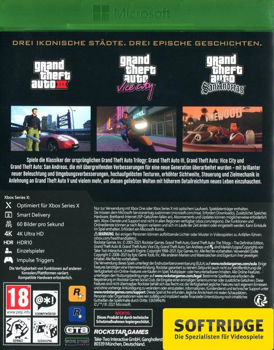 Produktbild 2K Games Grand Theft Auto: The Trilogy - The Definitive Edition (Xbox Series X, DE)