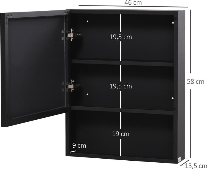 Immagine prodotto Kleankin Armadio a specchio con un'anta e uno scomparto extra (46 x 13,5 x 58 cm)
