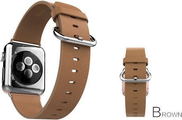 Actual product image Hermex Apple Watch 44mm / 42mm HOCO genuine leather strap with adapter BROWN (44 mm, 42 mm, Genuine leather)