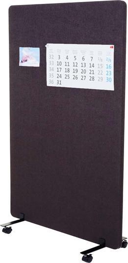 Produktbild Mendler Akustik-Trennwand, Büro-Sichtschutz Raumteiler Pinnwand, doppelwandig rollbar Stoff/Textil - 127x80c (127 x 80 x 39 cm)