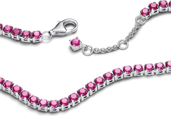 Produktbild Pandora Funkelndes Rosafarbenes Tennisarmband (16 cm, Silber 925)