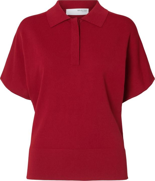 Selected Femme Kurzarm Polohemd aus Strick