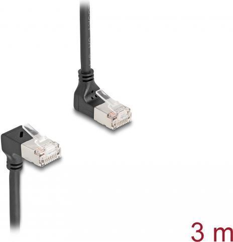 Produktbild Delock RJ45 Netzwerkkabel Cat.6A S/FTP Slim 90° oben / unten (S/FTP, CAT6a, 3 m)