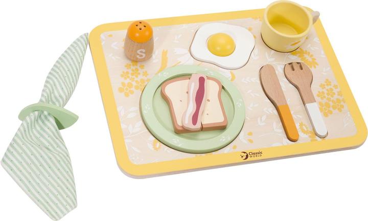 Classic World Set de petit déjeuner vintage en bois avec plateau, 13 pcs.
