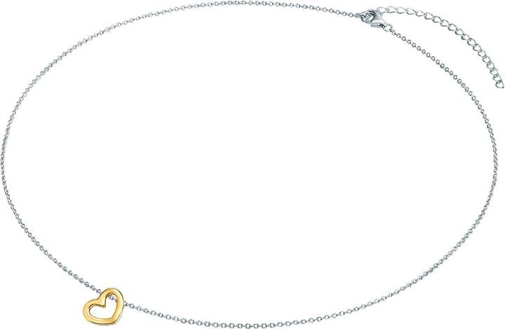 Produktbild Trilani Damen Herz Sterling Silber silber/gelbgold 42,0 cm Basiskette + 5,0 cm Verlängerung - 28313 (Sterling Silber, 42 - 47 cm)