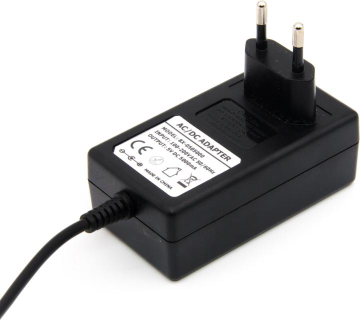 Actual product image Purecrea 5V DC 5000mA Plug-in power supply AC/DC adapter 5.5mm/2.1mm plug