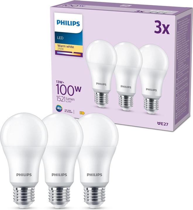 Image du produit Philips Ampoules à LED (E27, 13 W, 1521 lm, 3 x, E)