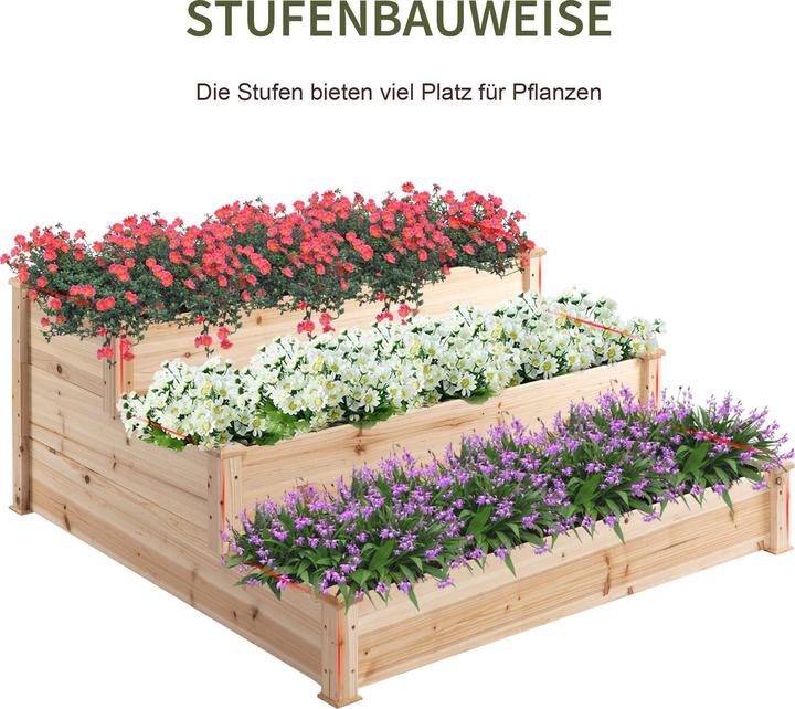 Actual product image Outsunny Raised bed with stepped design