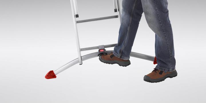 Actual product image Hailo S100 ProfiLOT, aluminium combination ladder 3-section, 3x12 rungs (Stepladder, 48 cm)