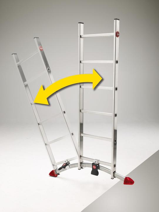 Actual product image Hailo S100 ProfiLOT, aluminium combination ladder 3-section, 3x12 rungs (Stepladder, 48 cm)