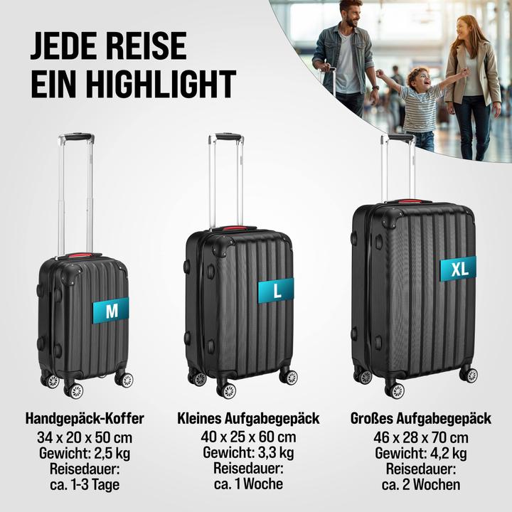 Produktbild Monzana Hartschalenkoffer mit Zubehör 3er Set