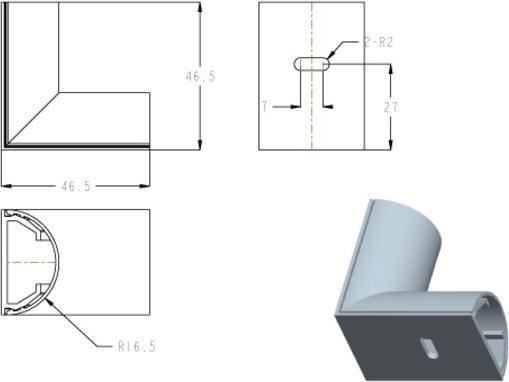 Actual product image Multibrackets Aluminum cable angle cable channels (Duct, 4 cm)
