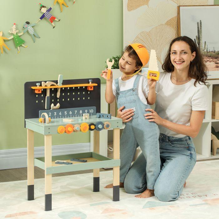 Immagine prodotto Swisshandel24 Kinder Werkbank mit Werkzeug und Zubehör, Werkzeugbank für Kinder 3-6 Jahre