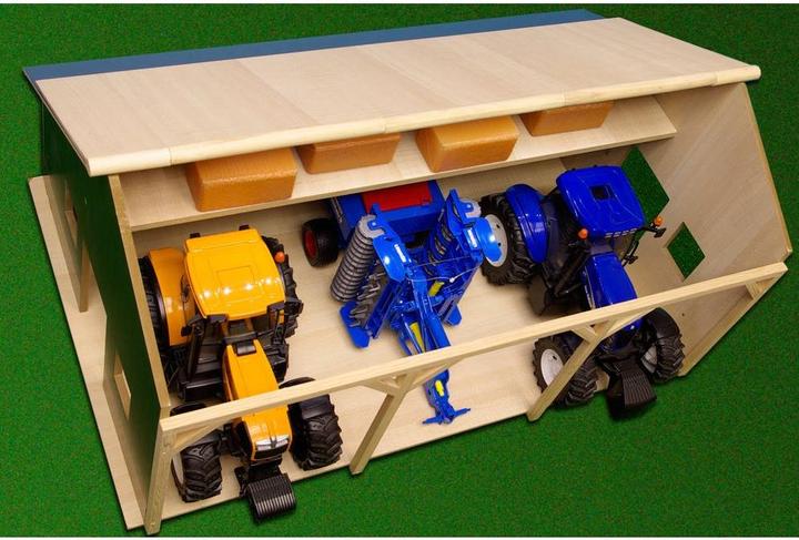 Produktbild Kids Globe Farming Agricultural Shed Wood für 3 Traktoren