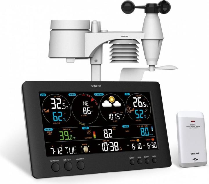 Actual product image Sencor Professional METEO WiFi station SWS 12500 with LCD display, 21.4 cm colour
