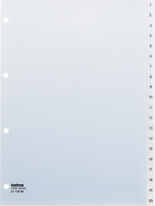 Immagine prodotto Kolma Registro A4 Vista 1-20 20 pezzi trasparente incolore