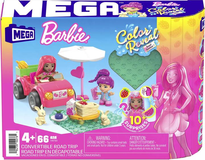 Actual product image Mega Construx Barbie Color Reveal Convertible Road Trip