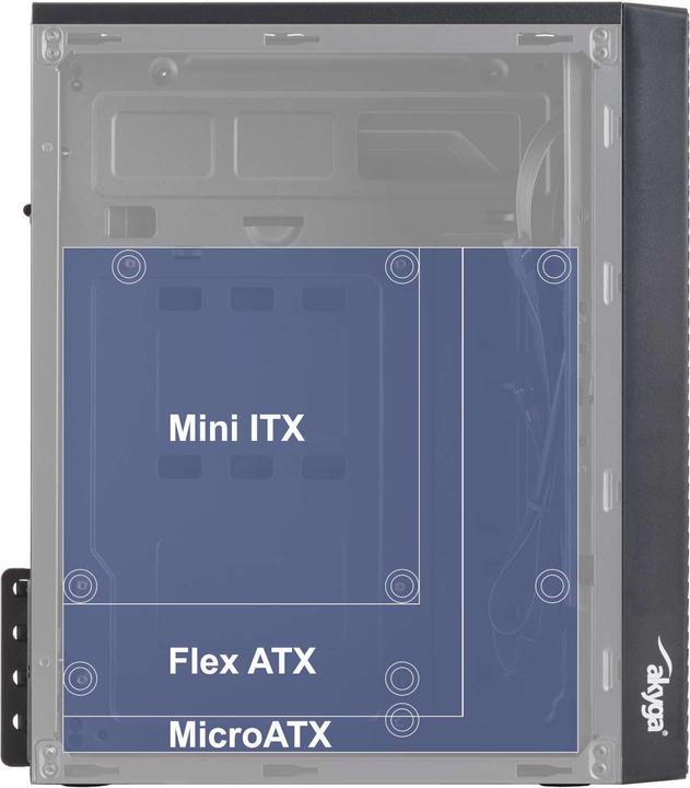 Actual product image Akyga AK35BK (mATX, Flex ATX, Mini-ITX)