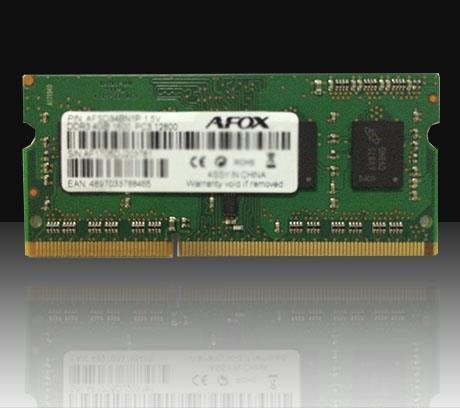 Produktbild AFOX SO-DIMM DDR3 8GB memory module 1333 MHz LV 1,35V (1 x 8GB, 1333 MHz, DDR3-RAM, SO-DIMM)