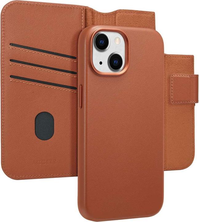 Accezz Leather Bookcase 2-in-1 met MagSafe iPhone 15 - Sienna Brown (Apple iPhone 15)
