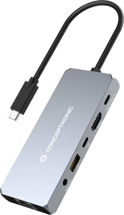 Image du produit Conceptronic Dock USB-C->HDMI,2.5GbE,USBC/3.0,100WPD0.18m gr (USB-C, 1 Ports)
