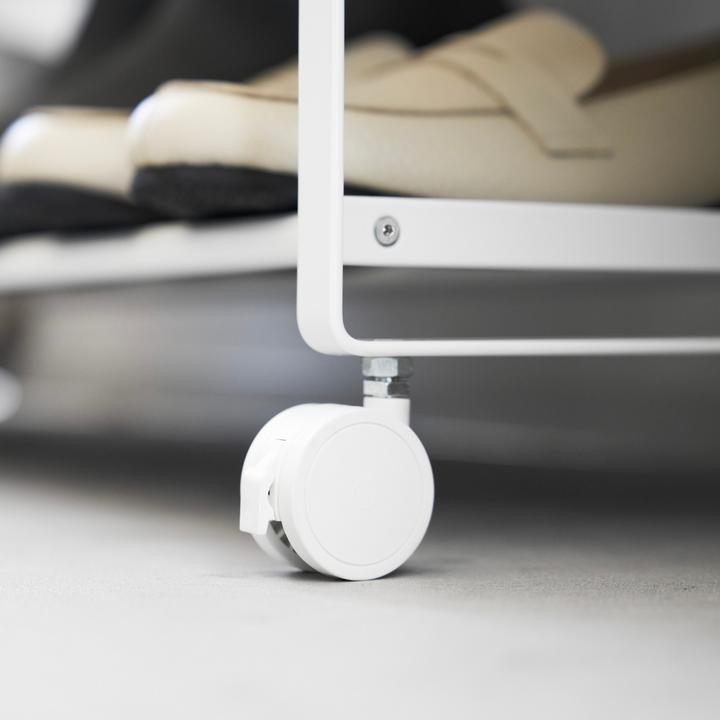 Actual product image Yamazaki TOWER shoe rack with castors