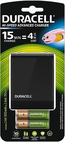 Image du produit Duracell Chargeur pour CEF27 + batteries, 4 pièces (4 pcs, AA, AAA, 1300 mAh, Batterie)