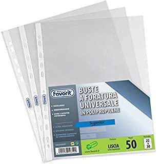 Actual product image Favorit Punced Pockets Open on Two Sides protection sheet A4 Polypropylene (PP) 50 pcs (A4, 50 x)