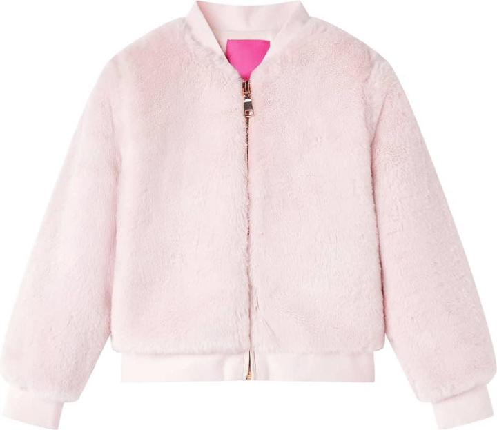 Produktbild VidaXL Kinderjacke Kunstpelz Zartrosa 128,Material: Kunstpelz (100 (128)