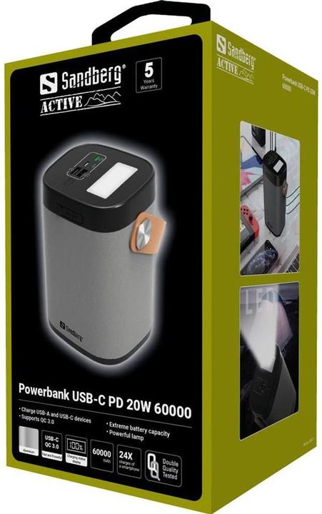 Immagine prodotto Sandberg Powerbank (60000 mAh, 20 W, 222 Wh)