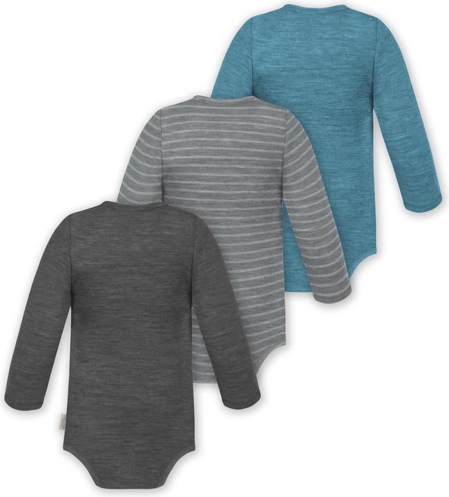 Actual product image Normani 3-pack baby merino bodysuit long sleeve "Auckland" - 9375 (98)