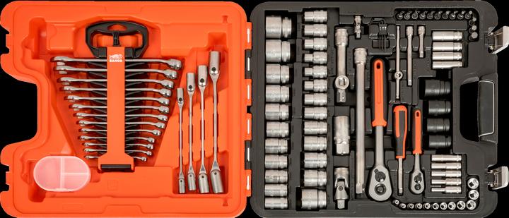 Produktbild Bahco 1/4"- und 1/2"-Steckschlüssel-Satz inklusive Ring-Maulschlüsseln - 92-teilig (1/2")