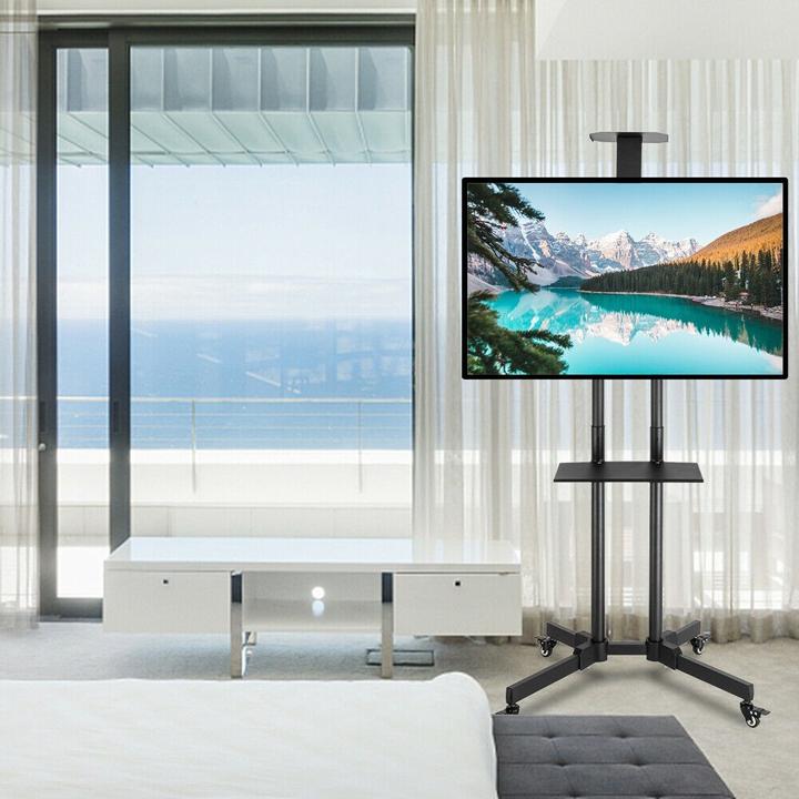 Produktbild Techly TV Trolley für LCD LED TV 37-70Zoll 93,98-177,8cm schwarz mit Ablage (Universal, 70", 50 kg)