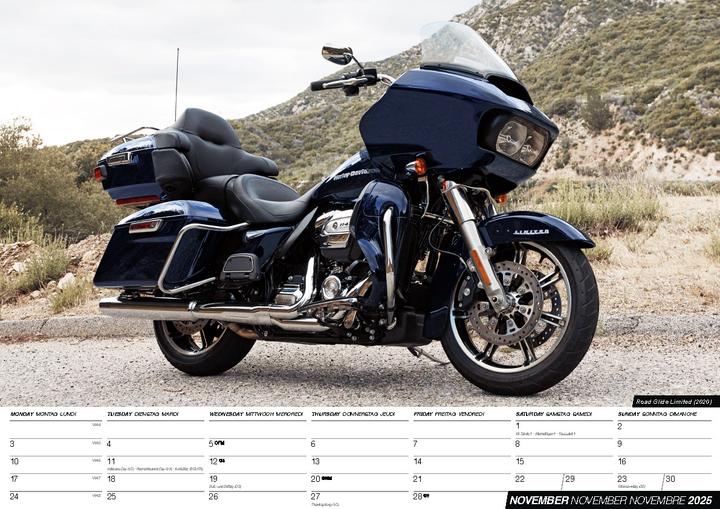 Actual product image Harleys 2025 - The Harley Davidson Calendar (42 x 30 cm, Hardcover, German)